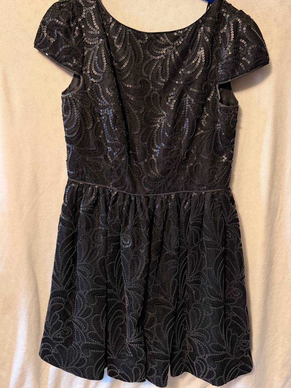 Jill Stuart Black Sequin Mini Dress Sz 10